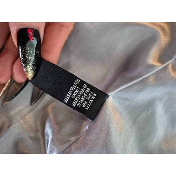 Kaktus Gray Faux Fur Vest Size L - Picture 4 of 6